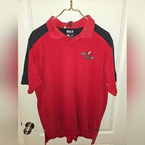 Vintage Adidas Portland Trail Blazers Red and Black Polo Shirt
